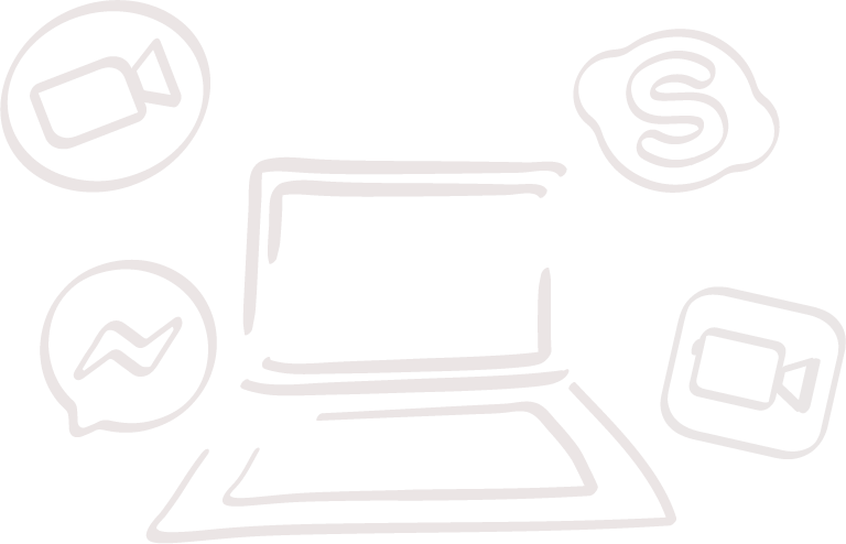 illustration séance clarification à distane skype zoom messenger facetime
